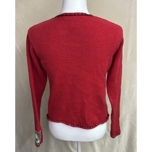 Vintage Rebecca Stone Women’s Small Christmas Holiday Sweater, Quilted Patchwork - Picture 3 of 12